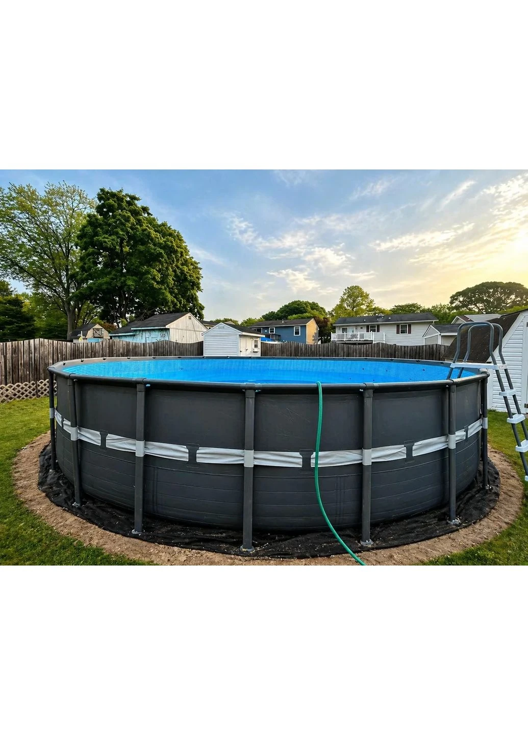 26340, 732×132 см круглий каркасний басейн ULTRA XTR Frame Pool графіт повна комплектація з пісочним фільтр насосом Intex (390265094)