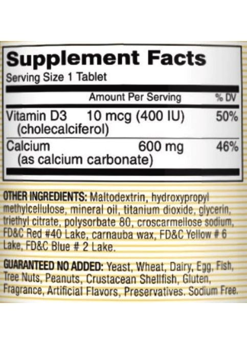 Calcium 600 mg Plus Vitamin D3 60 Tabs Mason Natural (288050774)
