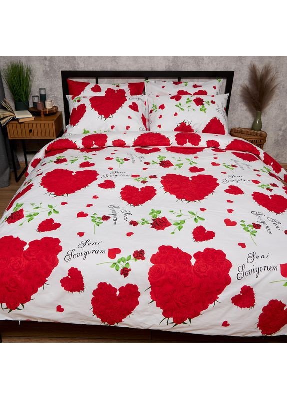 Комплект постельного белья Бязь Gold Люкс Евро 200х220 наволочки 2х40х60 (MS-820009775) Moon&Star Scarlet Romance (356112648)