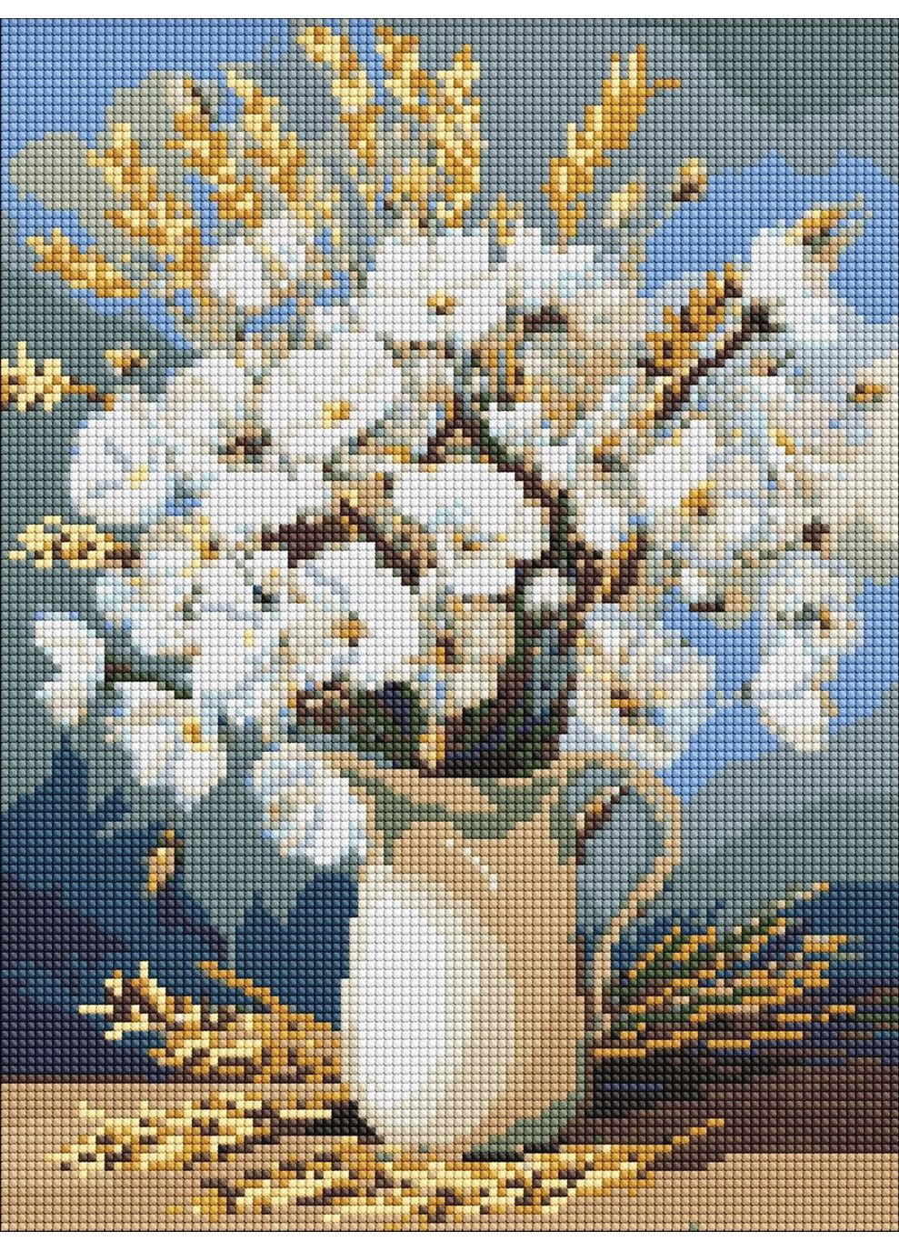 Набір з алмазною мозаїкою Білі маки і пшениця AMO20053 shop (4823104387527) IDEYKA (372305722)