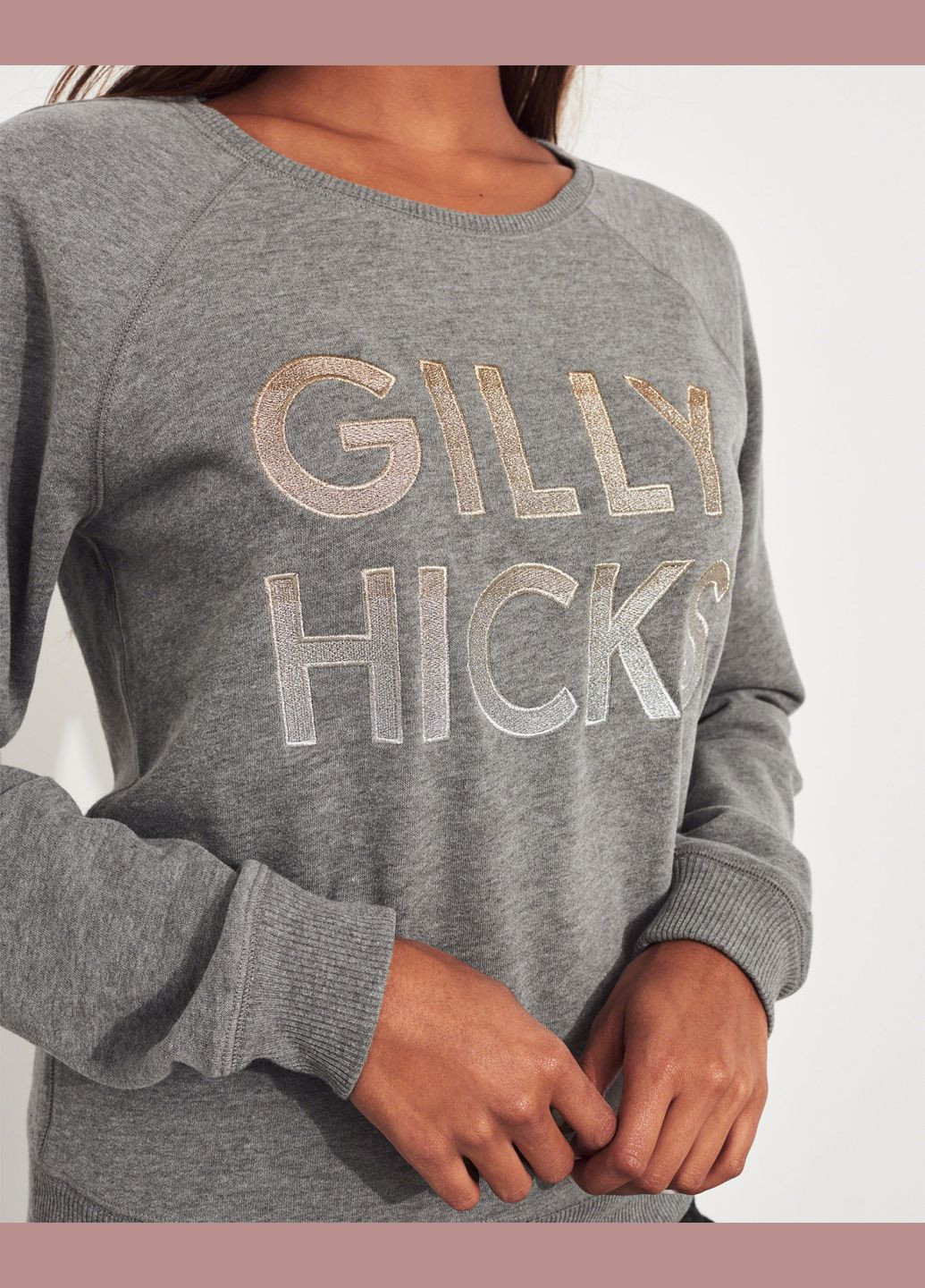 Свитшот женский - свитшот Gilly Hicks 10067 HC5223W Hollister - крой серый - (263607406)