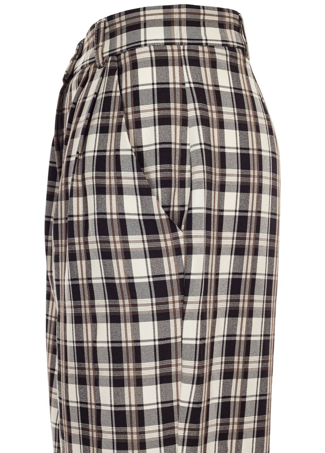 Жіночі брюки банани в клітинку із защипами (ll200323391) LadyLike (333341659)