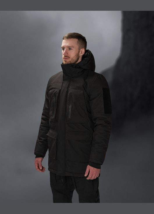 Черная демисезонная куртка парка зимняя исландия черный BEZET