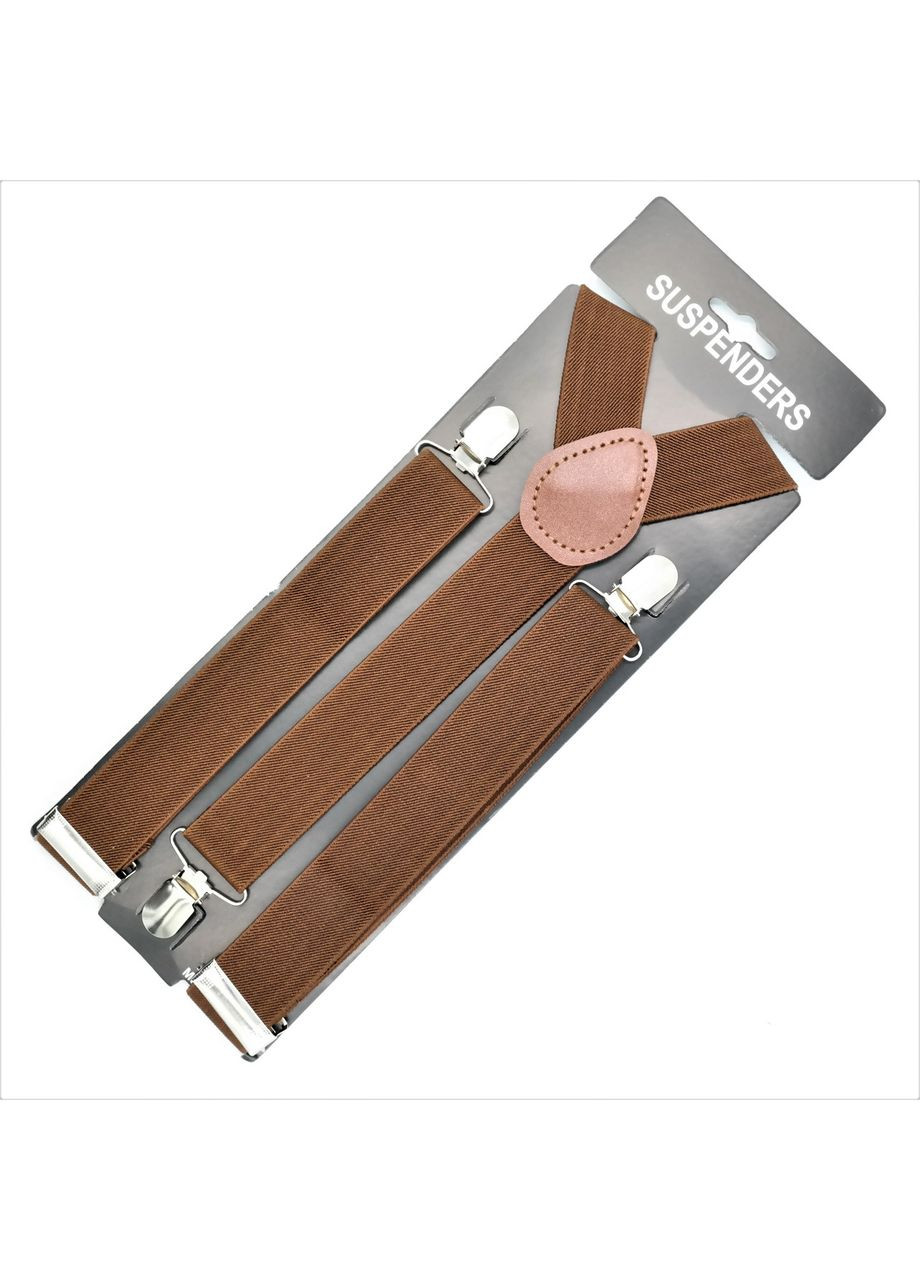 Подтяжки Коричневые Y-образные для мужчин и женщин повседневные праздничные регулируемые ProDobro (364668383)