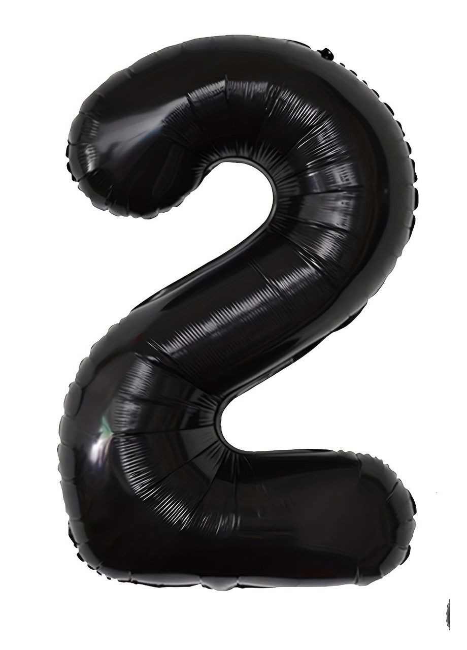 Фольгированная цифра 2 черная 70 см No Brand (302312893)