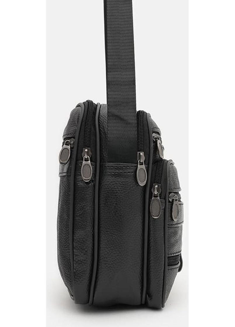 Сумка планшет через плечо мужская из натуральной кожи для телефона и для документов маленькая Черный 38337 Borsa Leather (355245142)