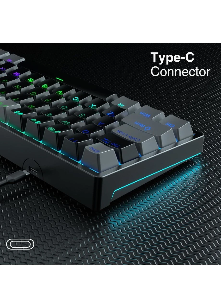 ИГРОВАЯ Механическая Клавиатура F3261 White-Black 60% с подсветкой клавиш RGB Aula (399455332)