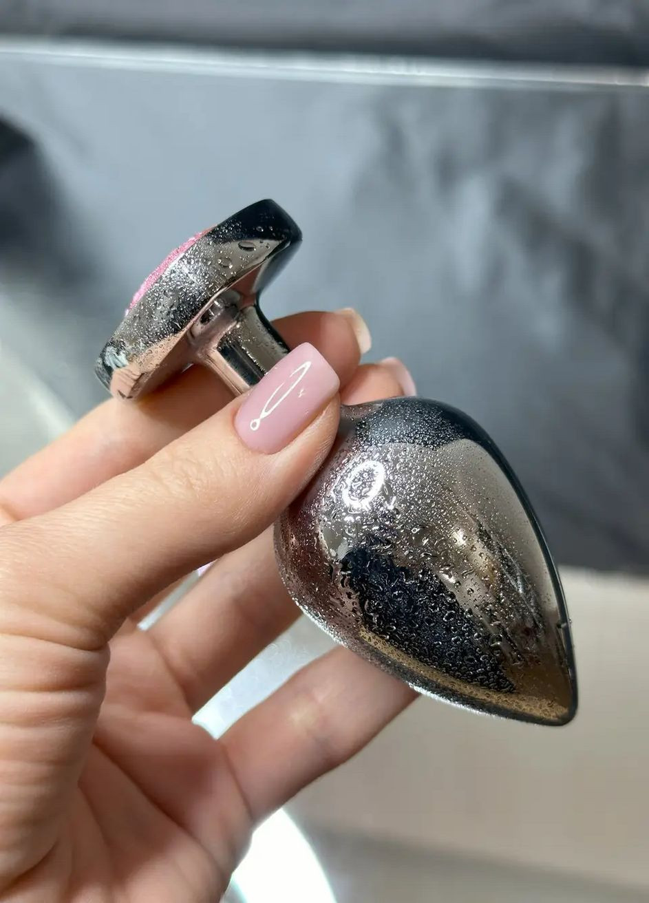 Анальна пробка серце, металева пробка з каменем, плаг, втулка, інтимні іграшки. Розмір M No Brand (316663119)