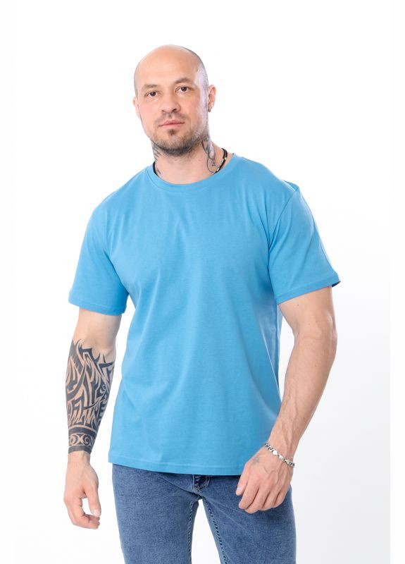 Голубая футболка мужская (p-7982) Носи своє