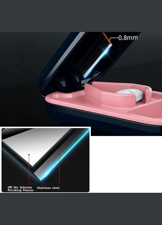 Міні-таблетниця з роздільником для пігулок WEST синій No Brand (337695927)