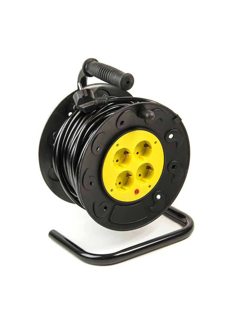 Подовжувач на котушці 20 м, 3x1.5мм2, 10А, 4 розетки, морозостійкий (JY-2002/20) PowerPlant (314835866)
