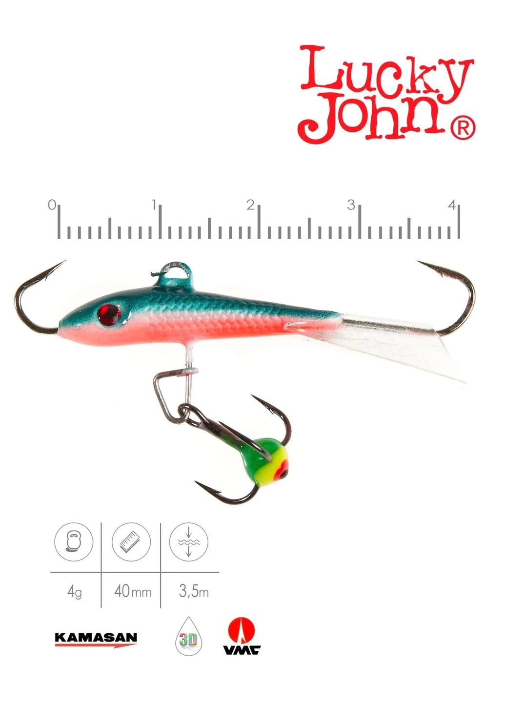 Балансир Lucky John FIN 3 40мм морозостійкий пластик колір 54 No Brand (402451233)