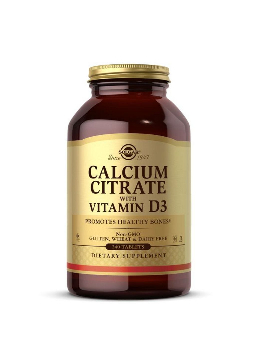 Витамины и минералы Calcium Citrate with Vitamin D3, 240 таблеток Solgar (294925479)