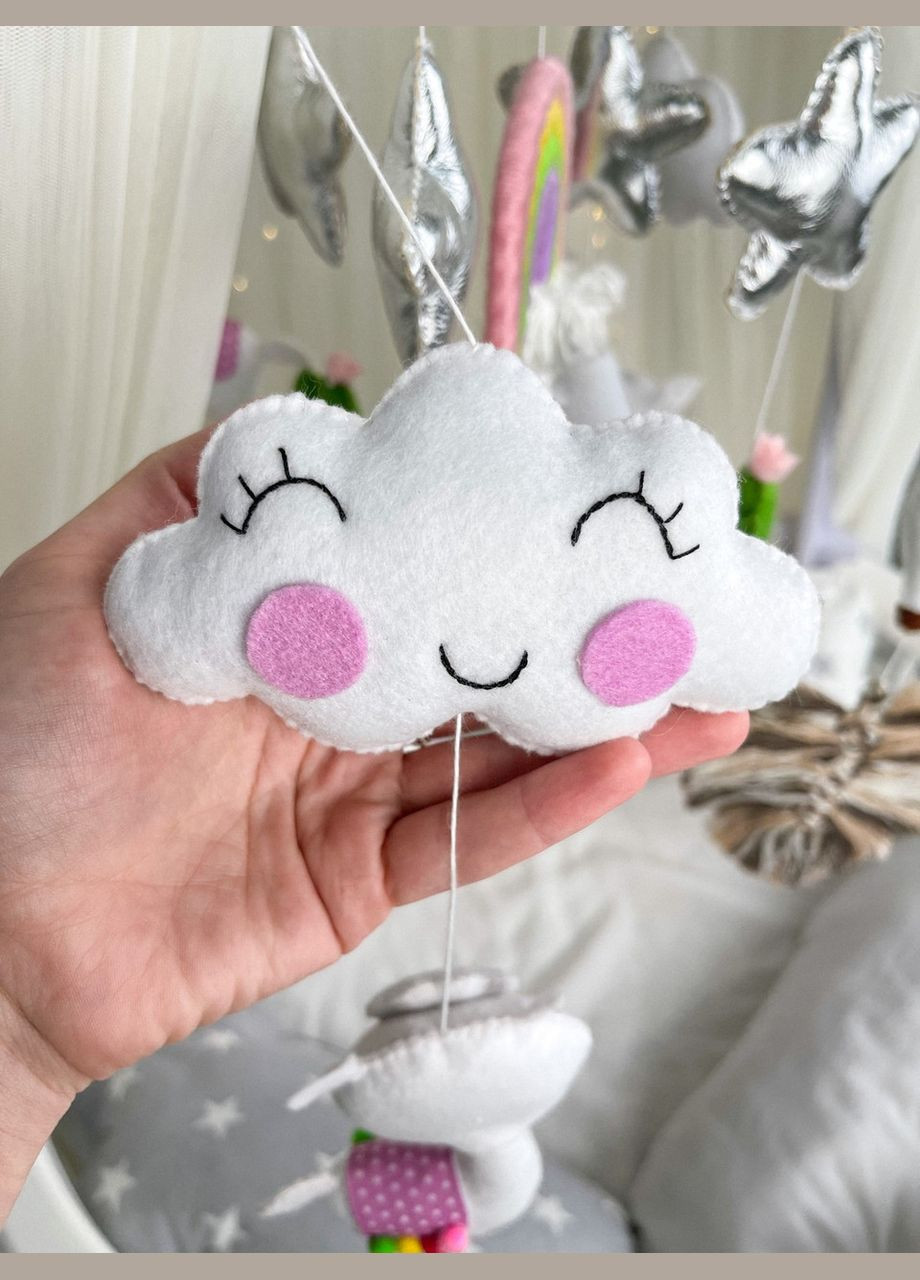 Дитячий музичний мобіль на ліжечко для немовлят WooolyWool «Лама-бохо» з 35 мелодіями No Brand (342758024)