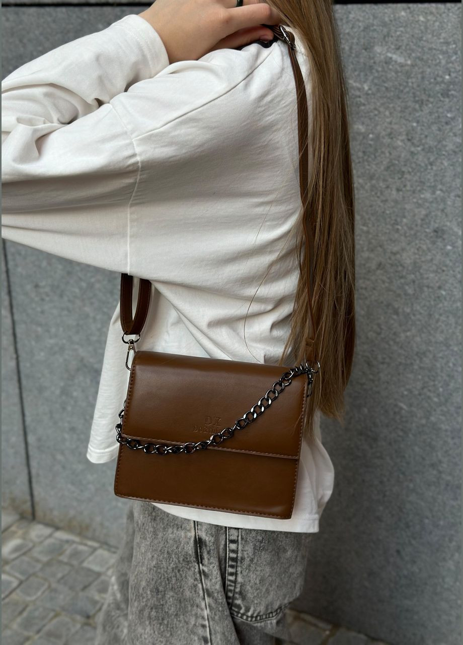 Жіноча коричнева сумка DX крос-боді No Brand (303323003)