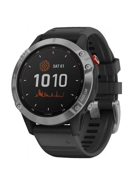 Смарт-часы Fenix 6 Solar Silver with black band (010-02410-00) Garmin (338628437)