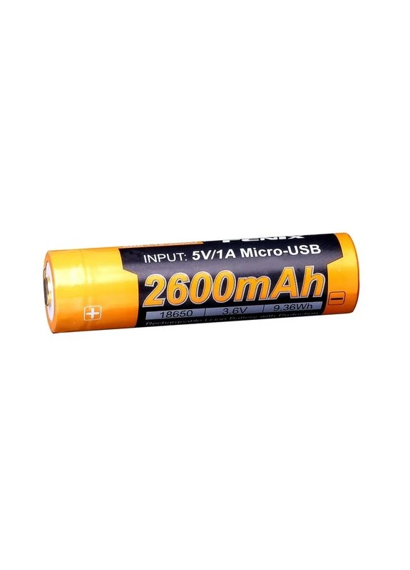 Аккумулятор 18650 (2600 mAh) micro USB зарядка Fenix (396307473)