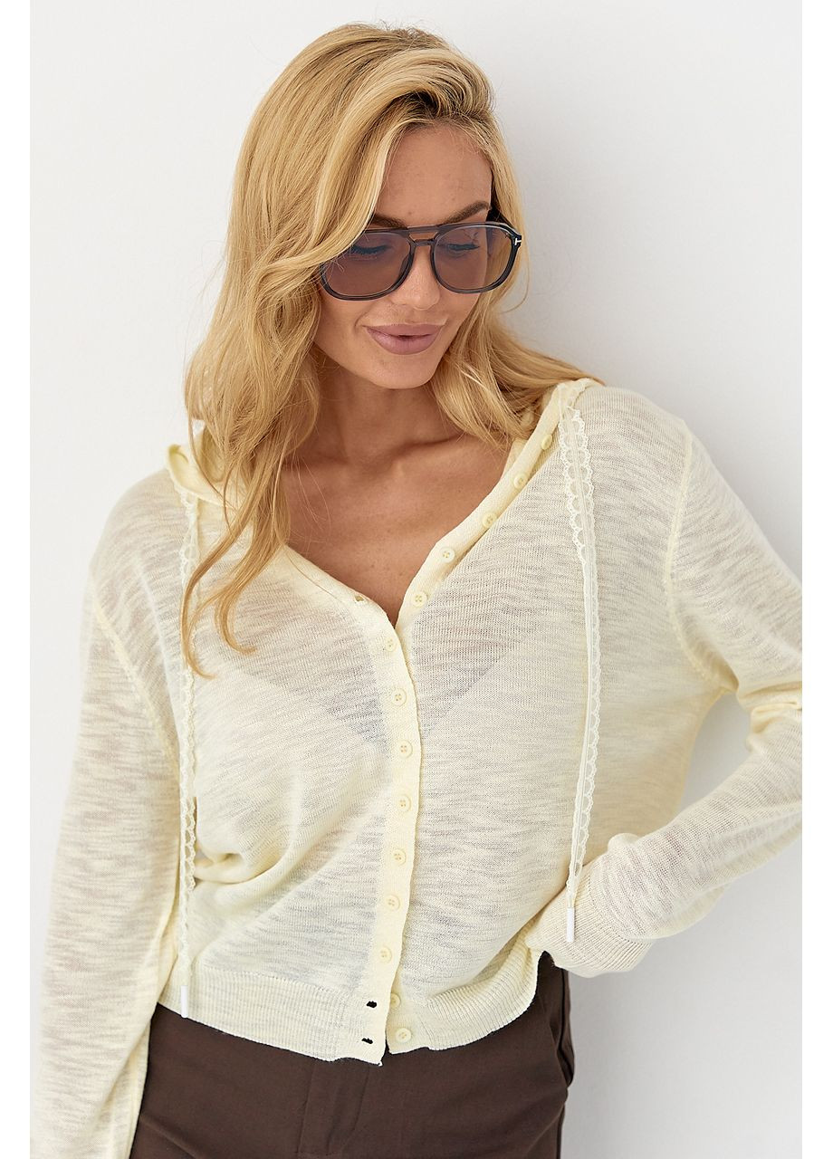 Лаймовый демисезонный кардиган Lurex