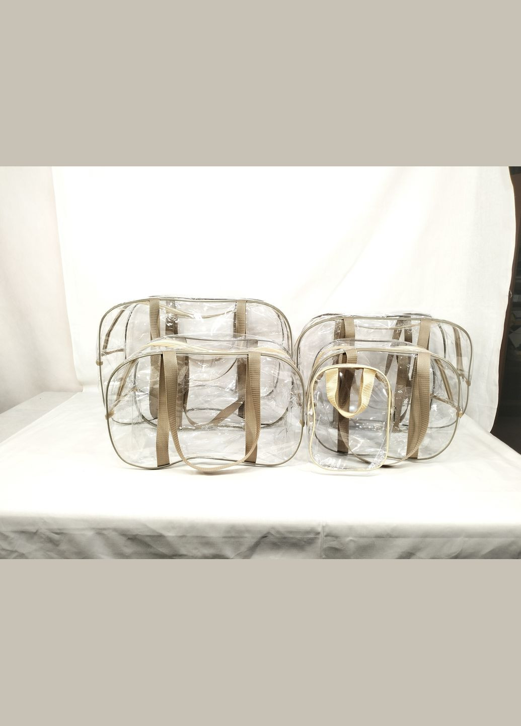 Набор из 4 прозрачных сумок в роддом Light черный EcoNova (304189118)