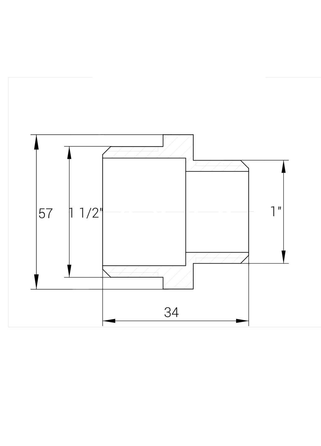 Ніпель редукційний 1 1/2″х 1″ЗЗ нікельований А0509А(нк) VA (299999426)