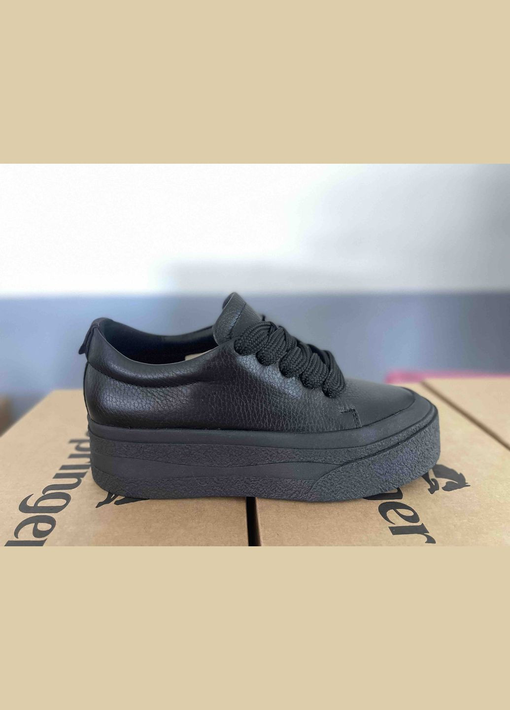 Кроссовки женские Springer чёрные демисезоны (301524962)