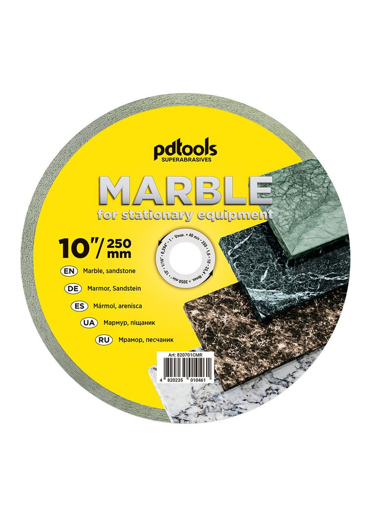 Круг алмазний вiдрiзний MARBLE 1A1R 250 для стаціонарного обладнання (42082) PDTools (294721358)