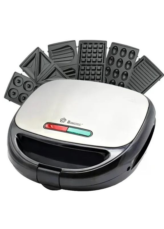 Сендвічниця зі змінними пластинами 1000 Вт сірий (1756374637) Domotec MS-7706 (330781912)