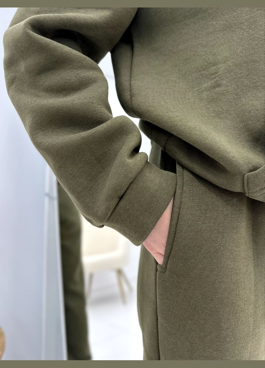 Теплий спортивний костюм на флісі хакі You Best (304972641)