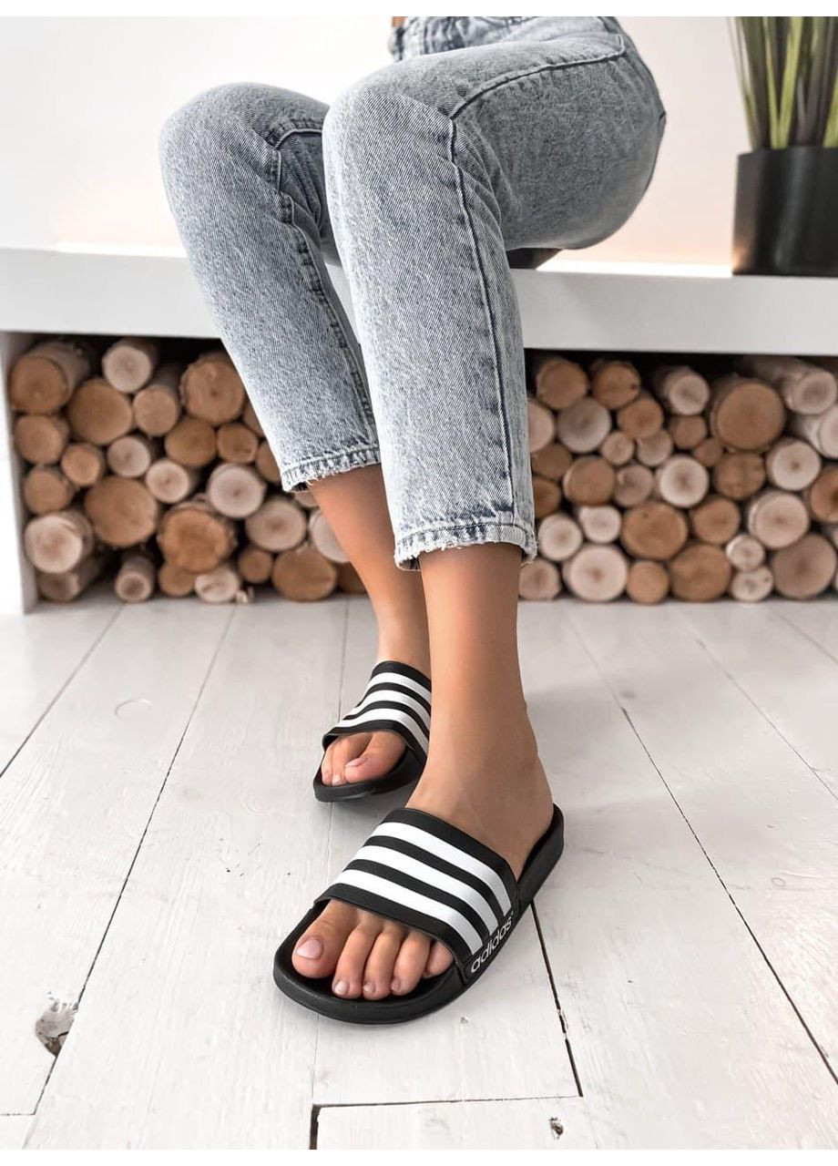 КРОСІВКИ ЖІНОЧІ ADIDAS BLACK WHITE 5 АДІДАС No Brand чорні демісезони (369387227)