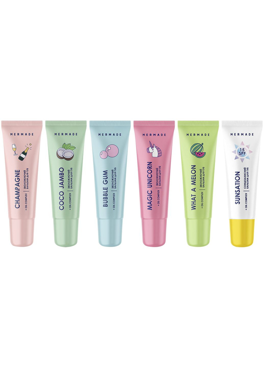 Сет бальзамов для губ Sweet kisses увлажнение + SPF 6 шт. MERMADE 01MRL3200 (328395756)