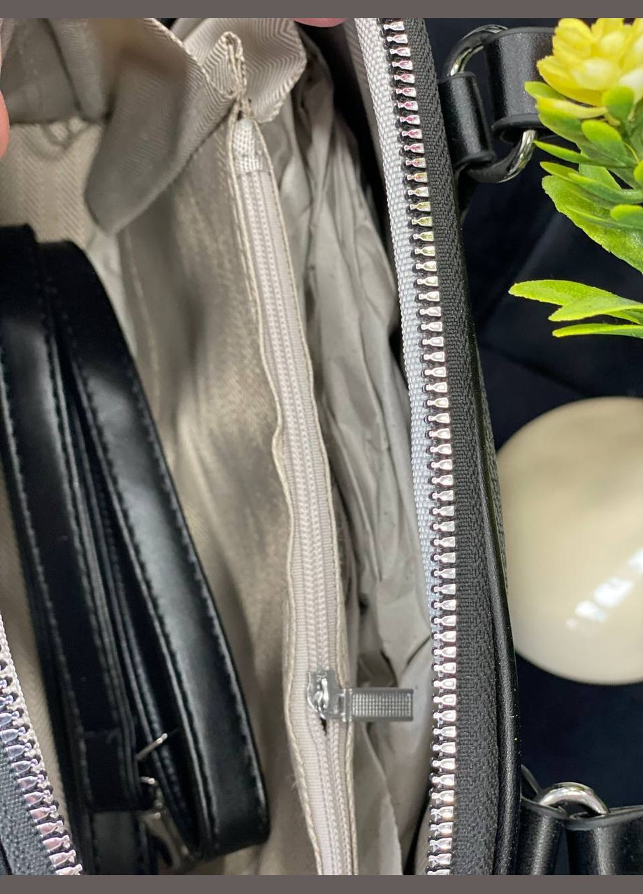 Женская маленькая комбинированная сумка из эко-кожи черного цвета 32375 Fashion (338187950)