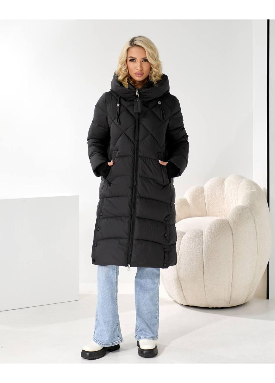 Черная зимняя стильная куртка No Brand