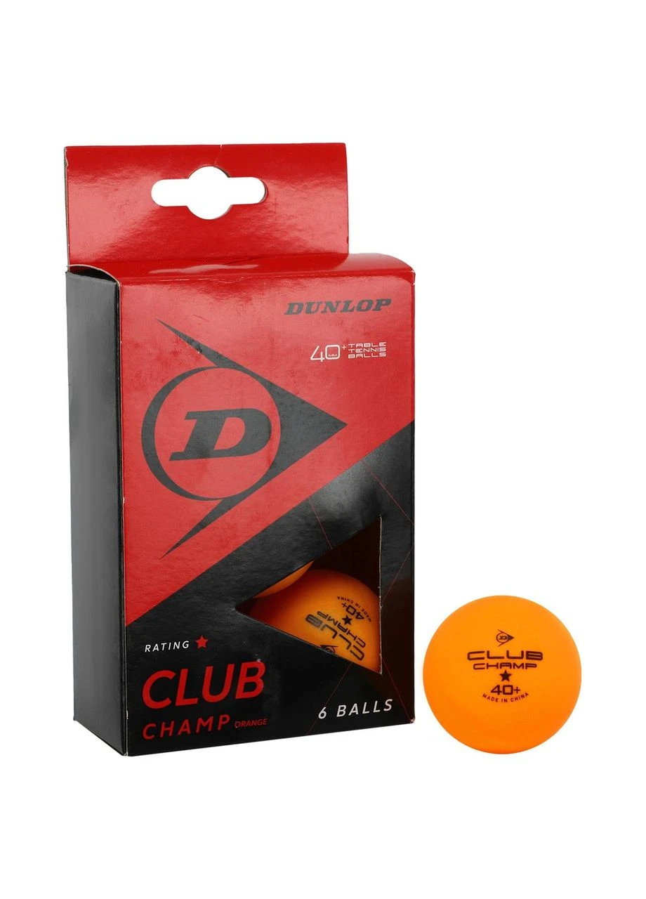 Набор мячей для настольного тенниса 6 штук CLUB CHAMP (пластик, d-40мм, ) (679350N) Dunlop (361434976)