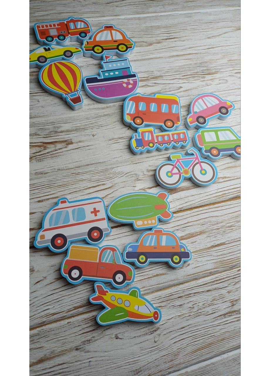 Аквапазли Транспорт набір 5 шт Іграшка у ванну ЕВА для ванни No Brand (345742920)