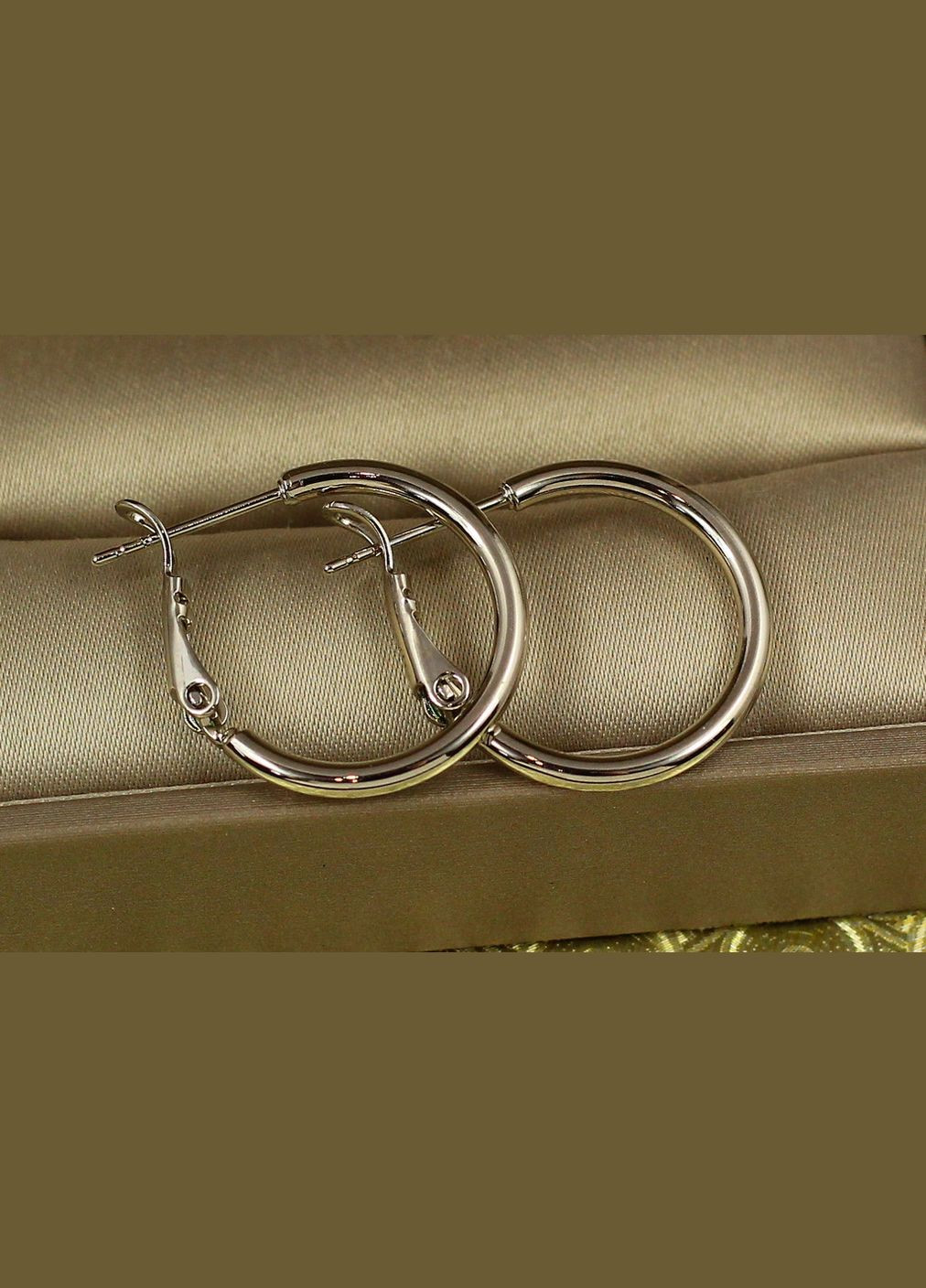 Сережки кільця гладкі 2 см сріблясті Xuping Jewelry (316433564)