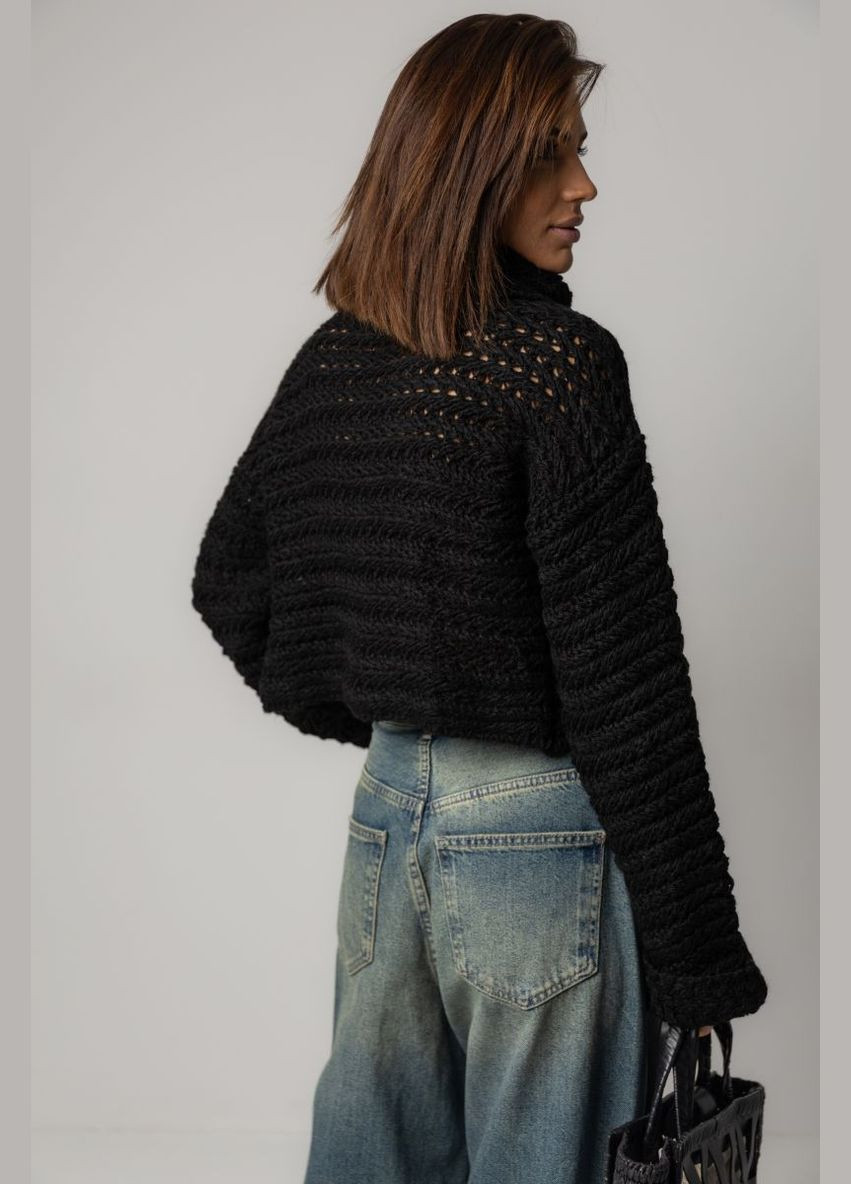 Укороченный свитер с ажурной вязки 241149 Lurex (315810129)