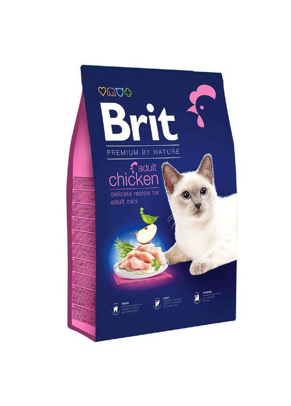 By Nature Cat Adult Chicken - Сухой корм с курицей для взрослых котов всех пород 8 кг (8595602553204) Brit Premium (327071373)
