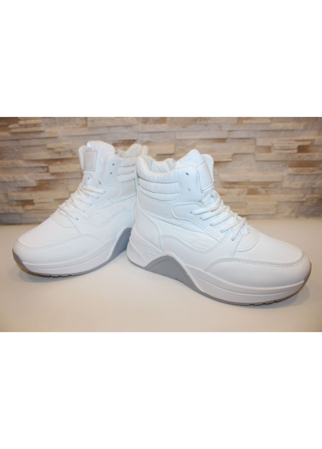Зимние ботинки женские зимние белые No Brand без декора из искусственной кожи, плащевка