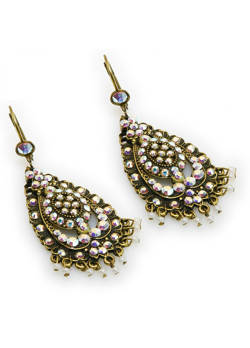 Сережки-підвіски "Вінтажна Пишність" з голограмними кристалами Swarovski Michal Negrin (346262894)