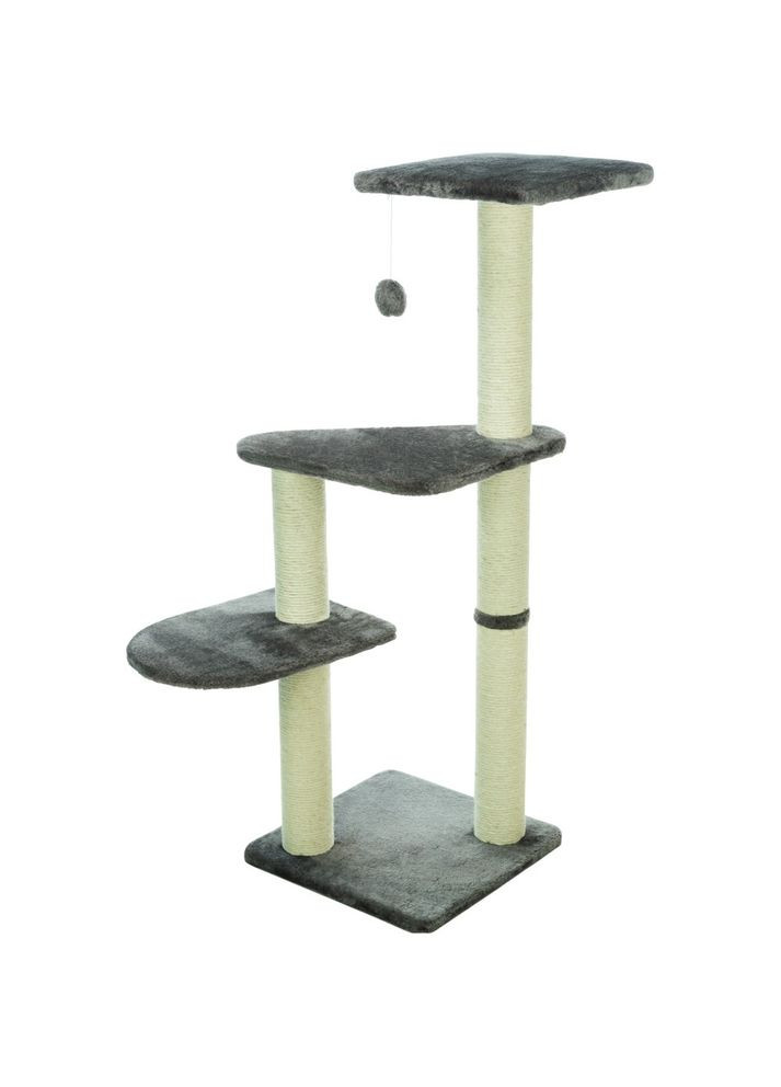 Дряпка-комплекс Altea для котів з іграшкою на мотузці сизаль/плюш сіра 40х40х117 см Trixie (362702768)