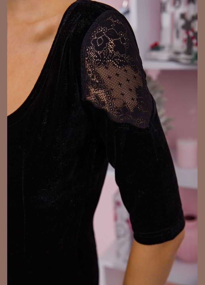 Чорна святковий сукня велюрова Ager однотонна