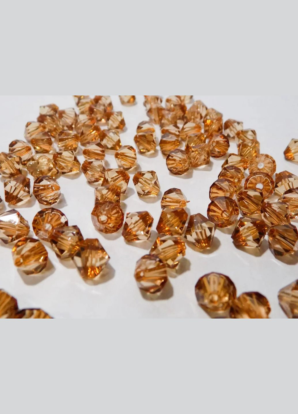 Намистини Біконус ромб Коричневий Акрил 10 мм х 11 мм Finding (316248221)