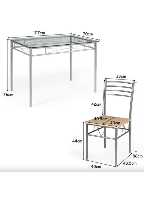Комплект меблів Corners обідній стіл з стільцями Costway (362027969)