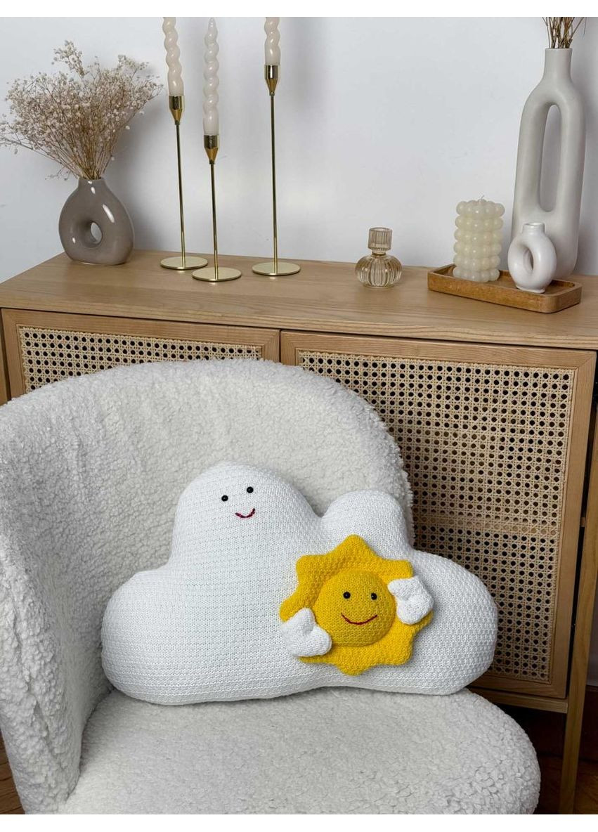 Декоративна іграшка Хмаринка з сонечком 50см ручна робота для інтер'єру подарунок до свята ProDobro (369365286)