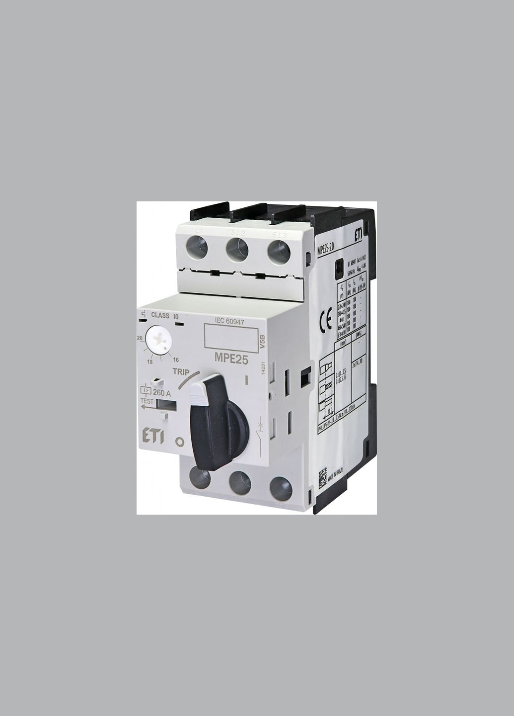 Автомат захисту двигуна 16-20А з поворотною ручкою [4648012] MPE25-20 ETI (337155879)