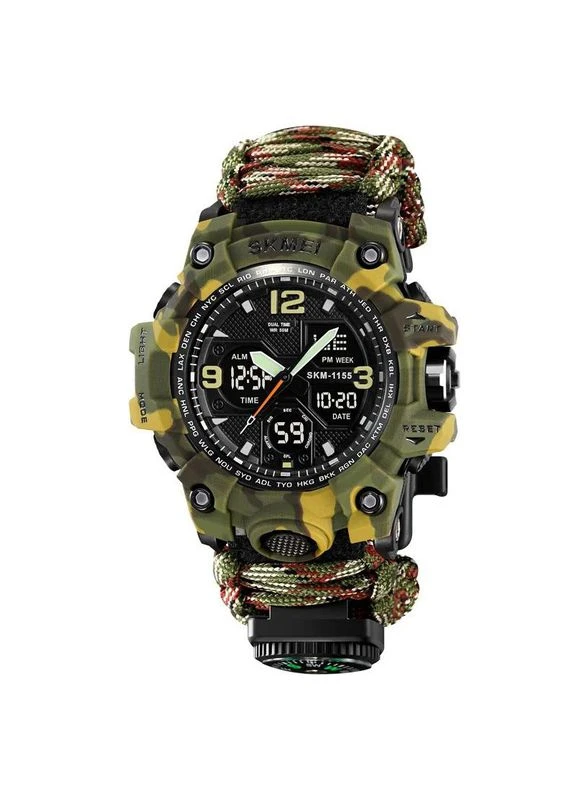 Бюджетний спортивний годинник 1155BCMGN PARACORD, Армійський годинник з водонепроникністю YS-14 Skmei (354829552)
