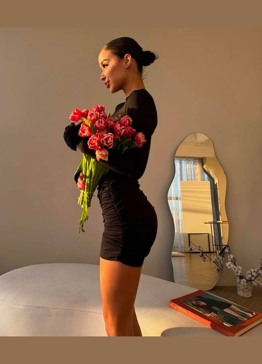 Черное кэжуал платье N.Family однотонное