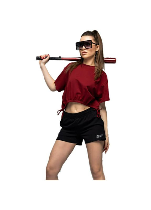 Жіноча коротка футболка D9 Марсала, (06399079) TOTALFIT - (298344112)