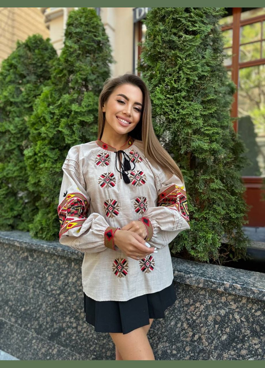 Жіноча вишиванка Сонце кавова ESQ 5423 (303899026)