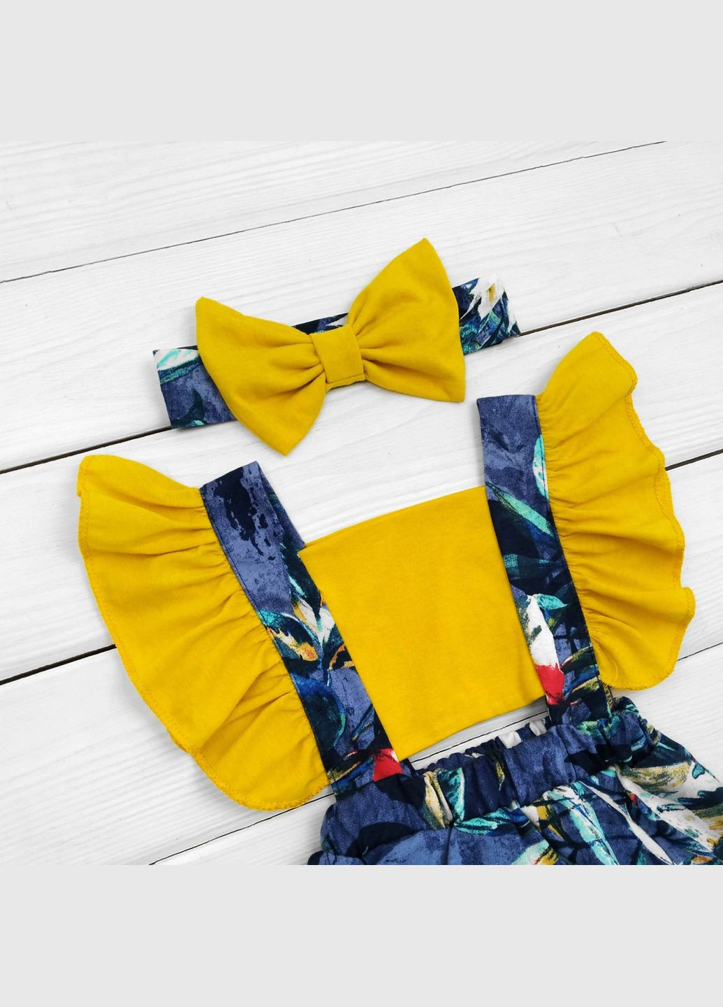 Боди Dexter`s платье с повязкой для девочки night желтый; темно-синий dexter's (311282113)